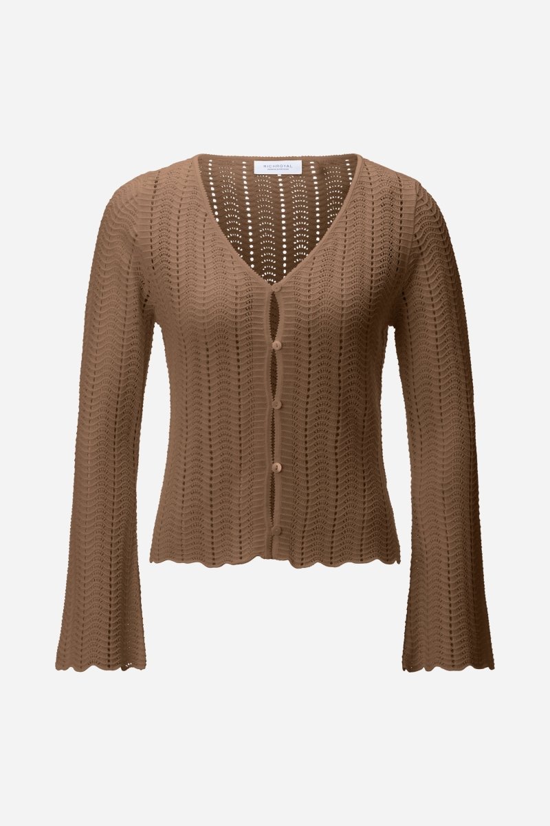 Ajour-Strickjacke mit Knöpfen-Rich & Royal