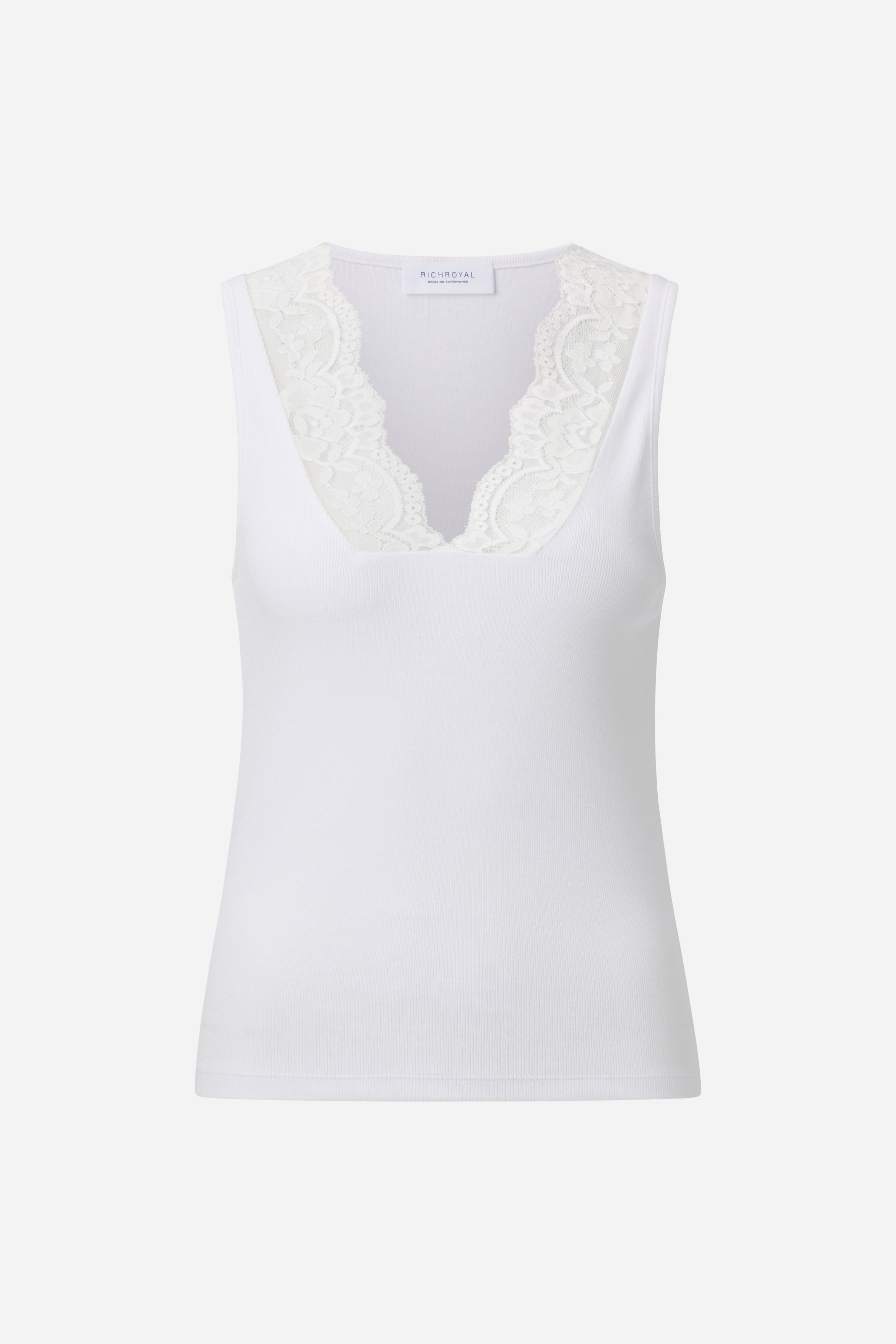 Figurbetontes Spitzentop aus Rippjersey-Rich & Royal