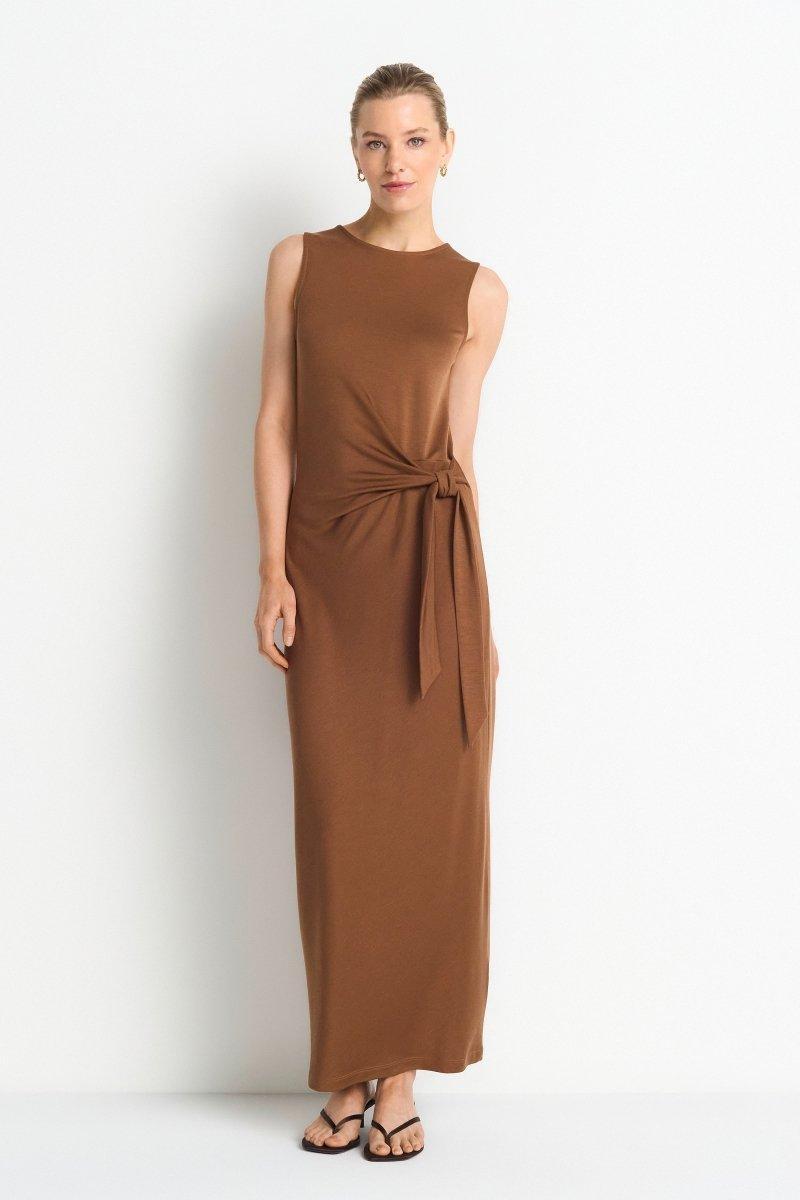 Ärmelloses Maxikleid mit Raffung-Rich & Royal