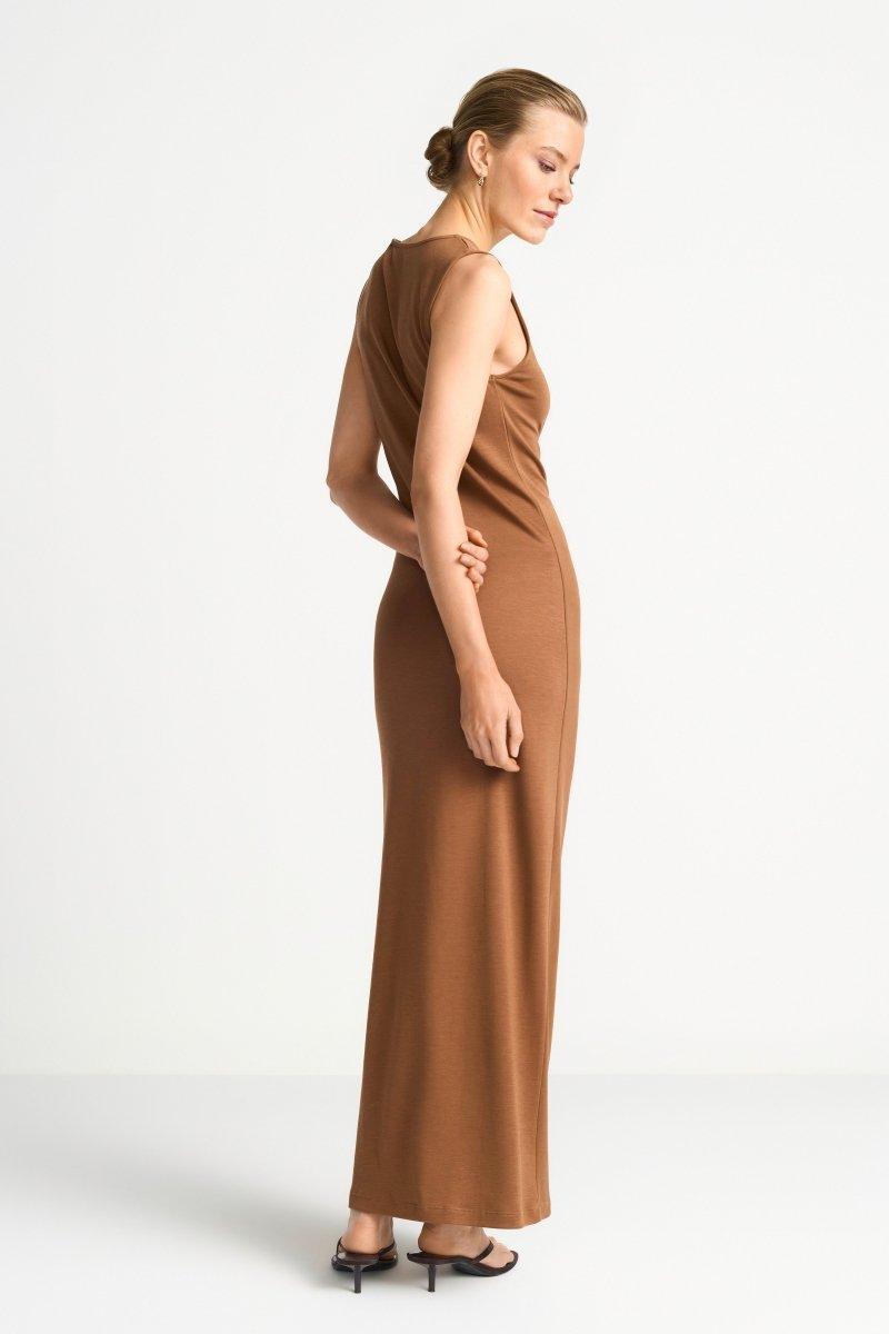 Ärmelloses Maxikleid mit Raffung-Rich & Royal
