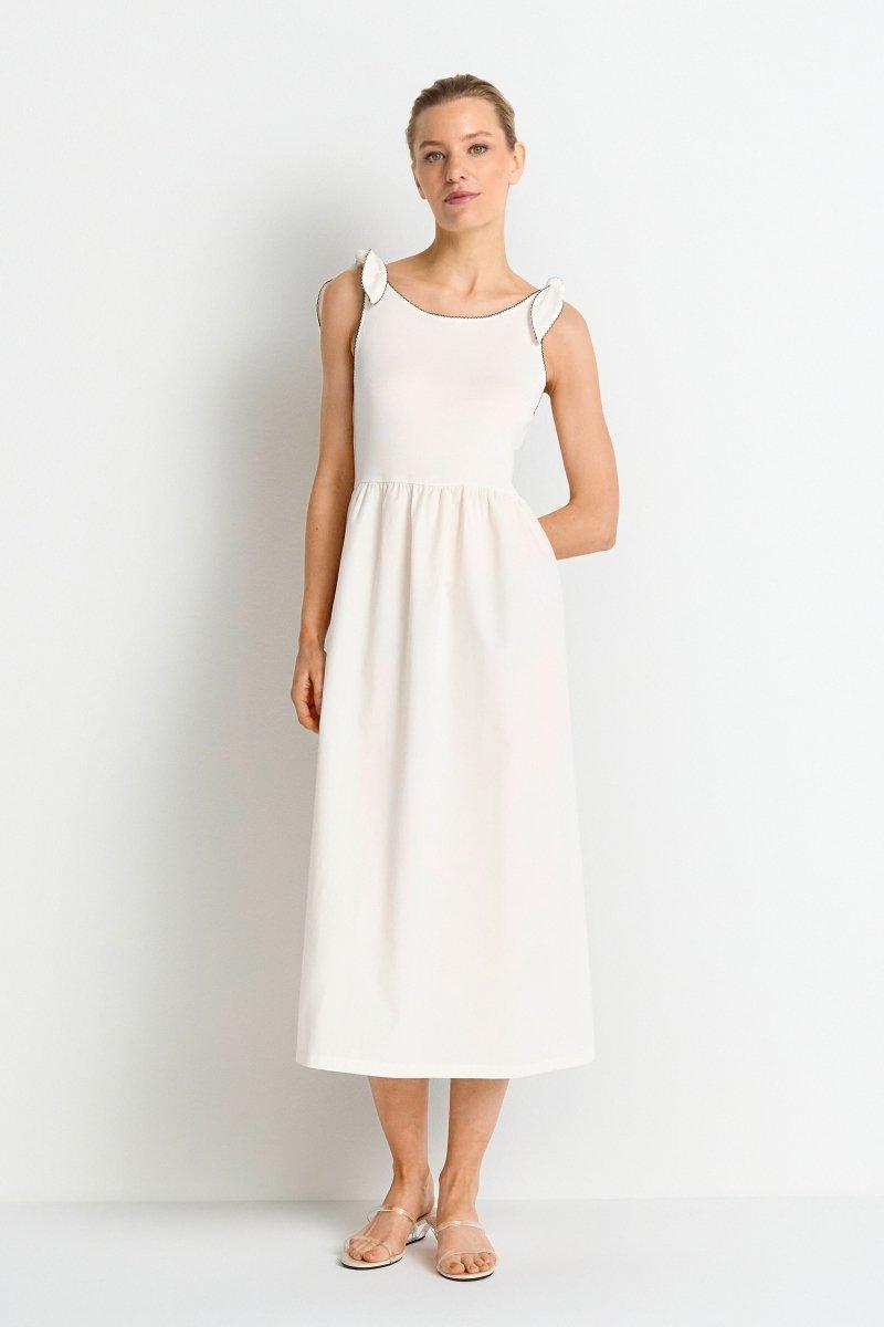 Midikleid mit Schleifenträgern-Rich & Royal