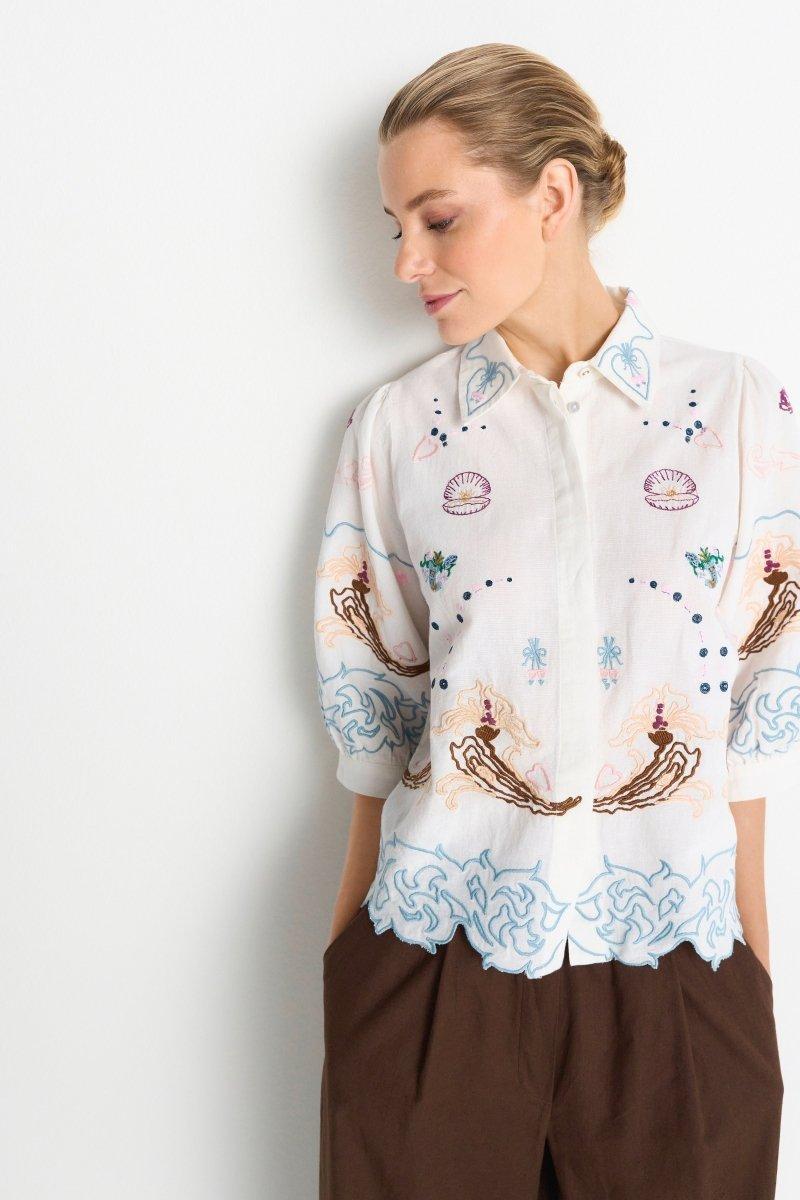 Bluse mit Stickerei-Rich & Royal
