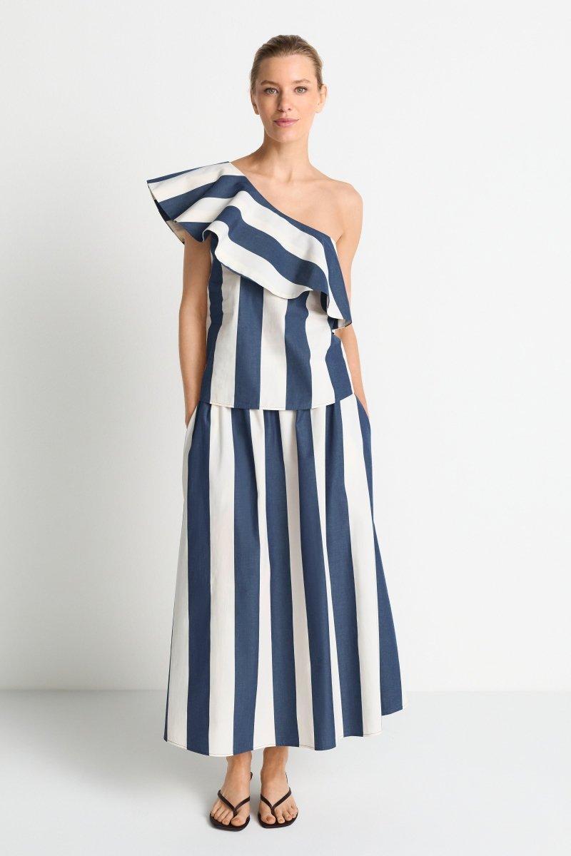 Gestreiftes One-Shoulder-Top-Rich & Royal