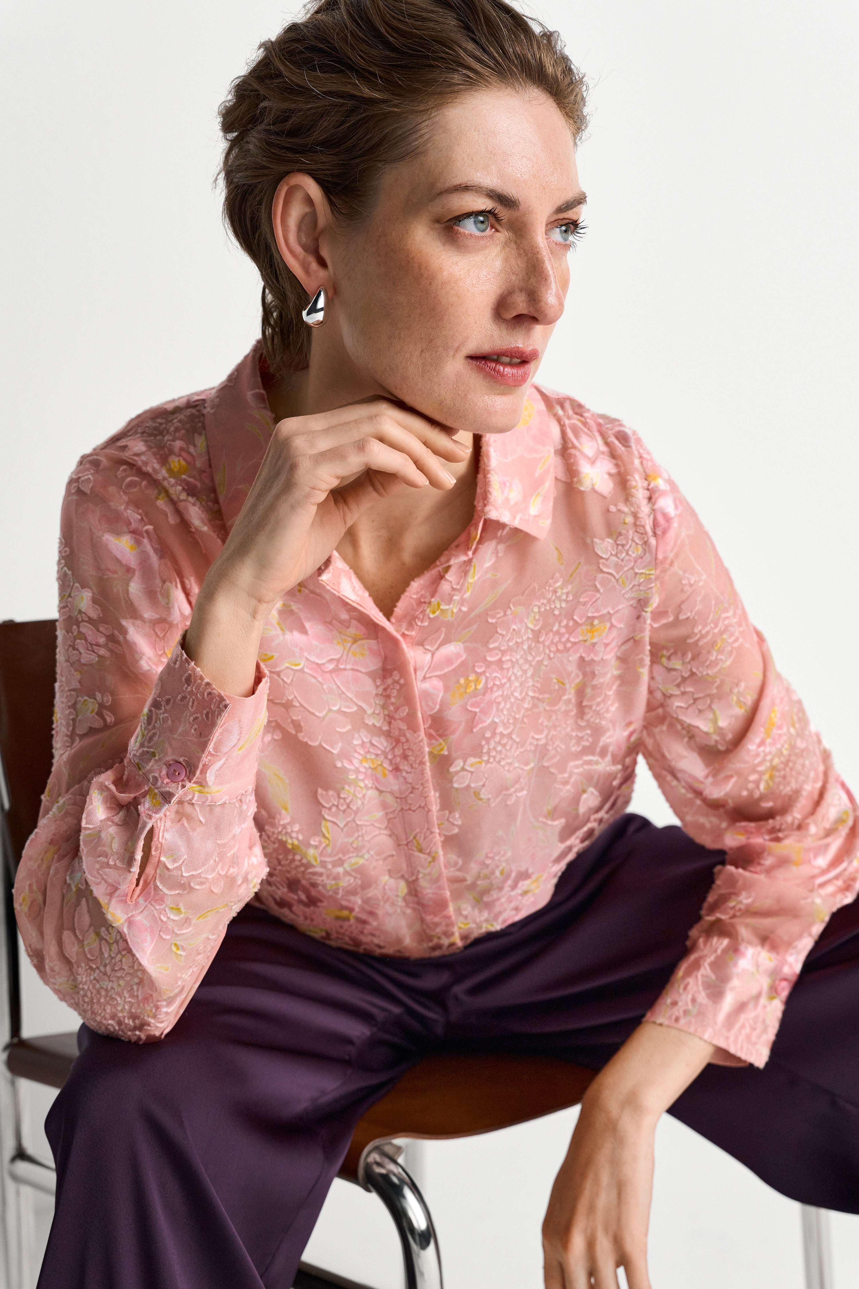 Bluse mit floralem Print-Rich & Royal