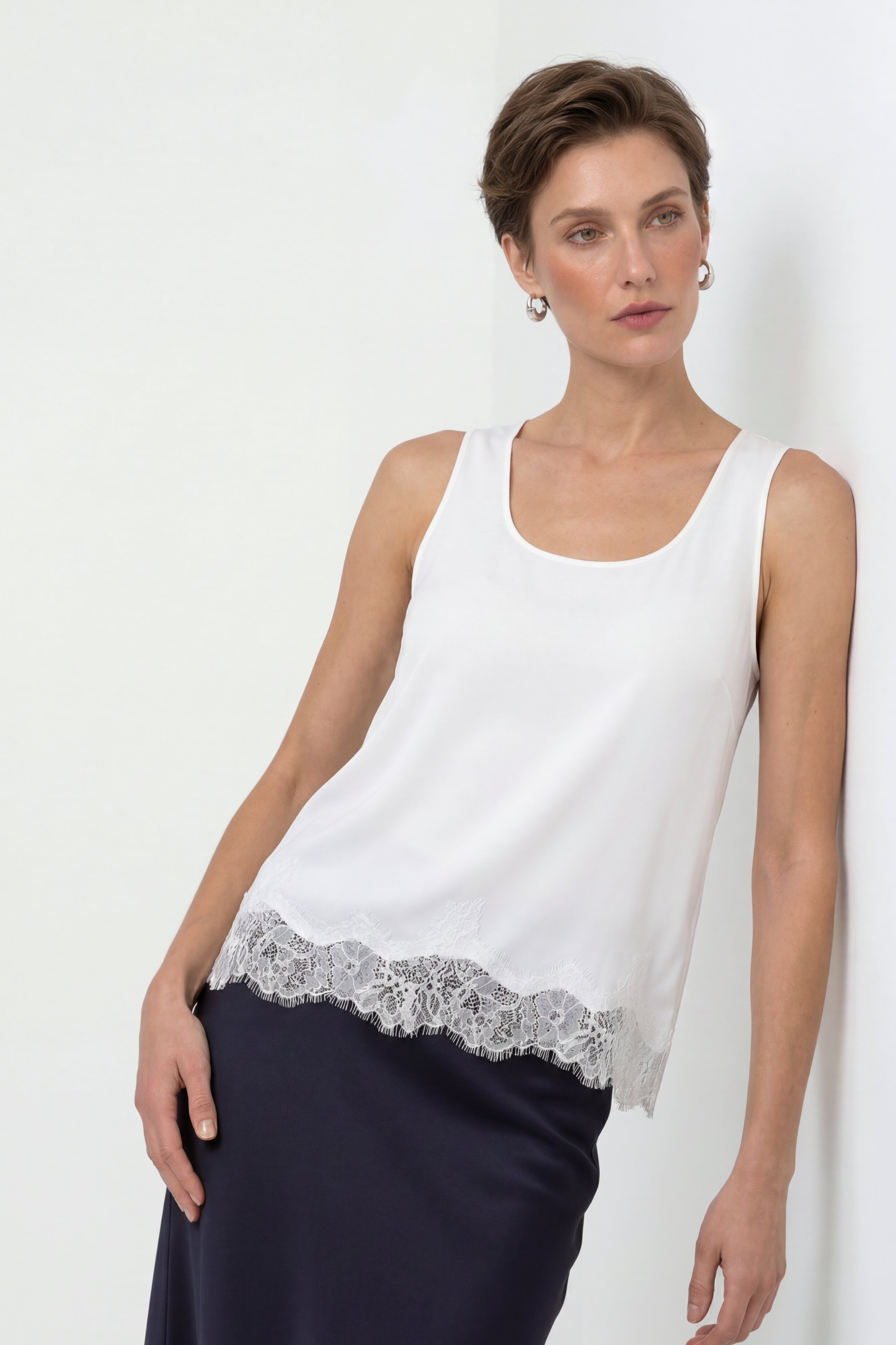 Satin Top mit Spitze-Rich & Royal