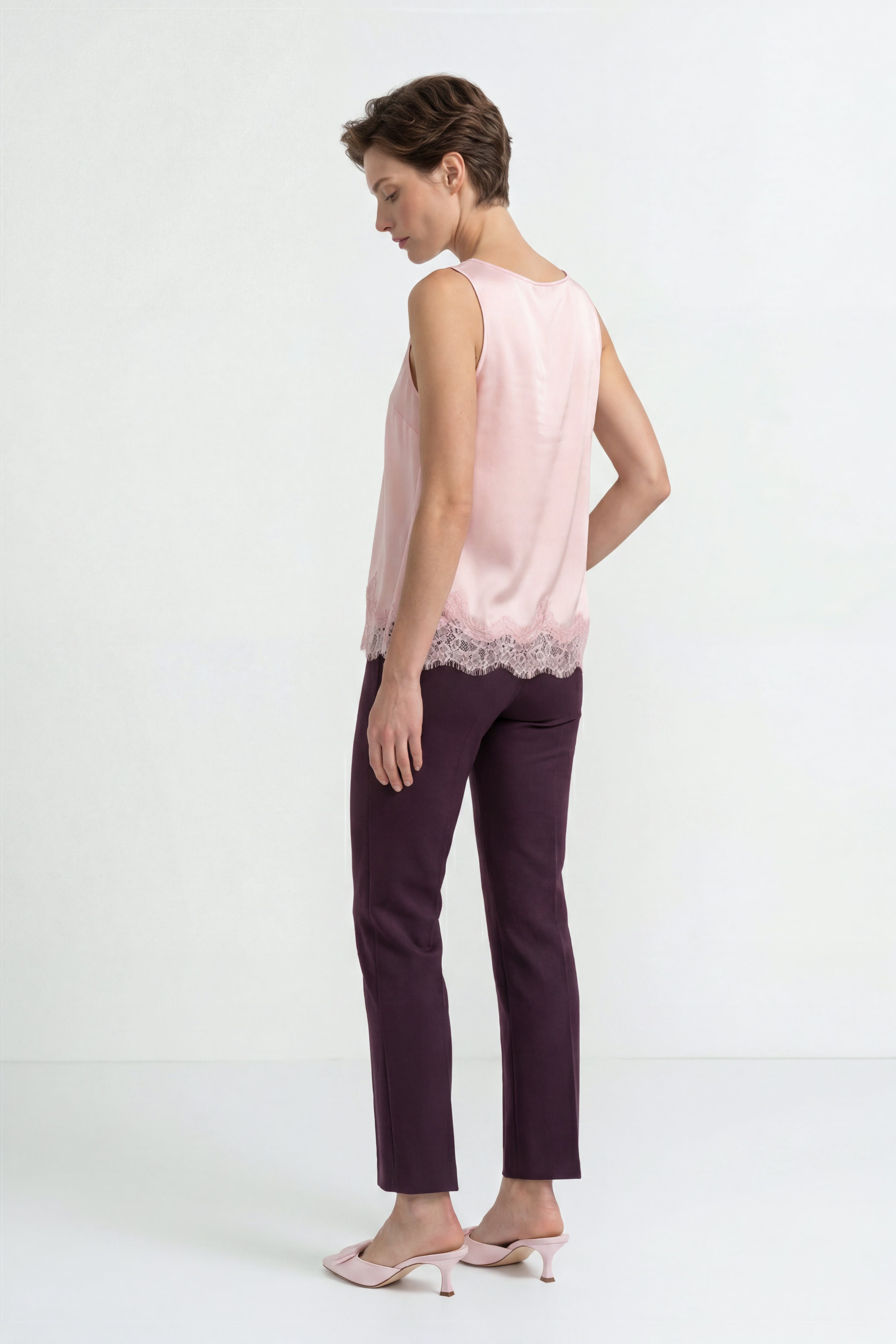 Satin Top mit Spitze-Rich & Royal
