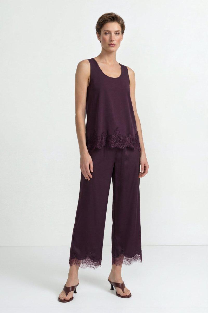 Culotte aus Satin mit Spitze-Rich & Royal