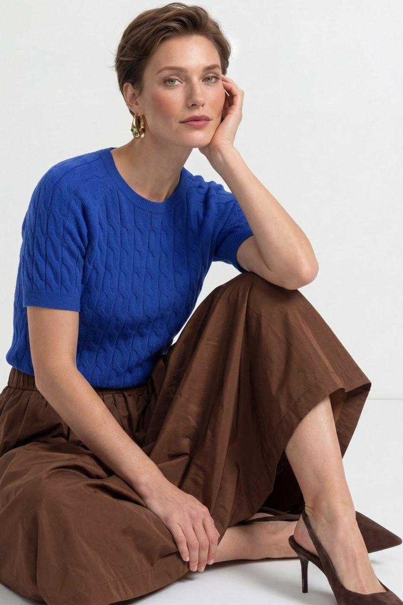 Pullover mit Zopfstrick-Rich & Royal