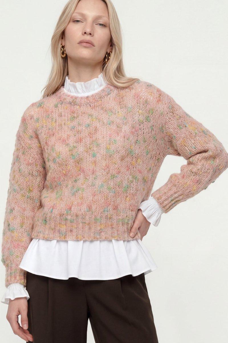 Grobstrickpullover mit Effektgarn-Rich & Royal