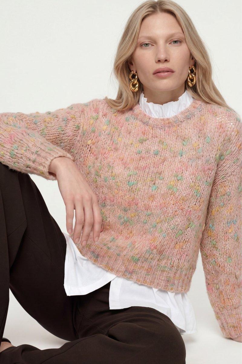 Grobstrickpullover mit Effektgarn-Rich & Royal