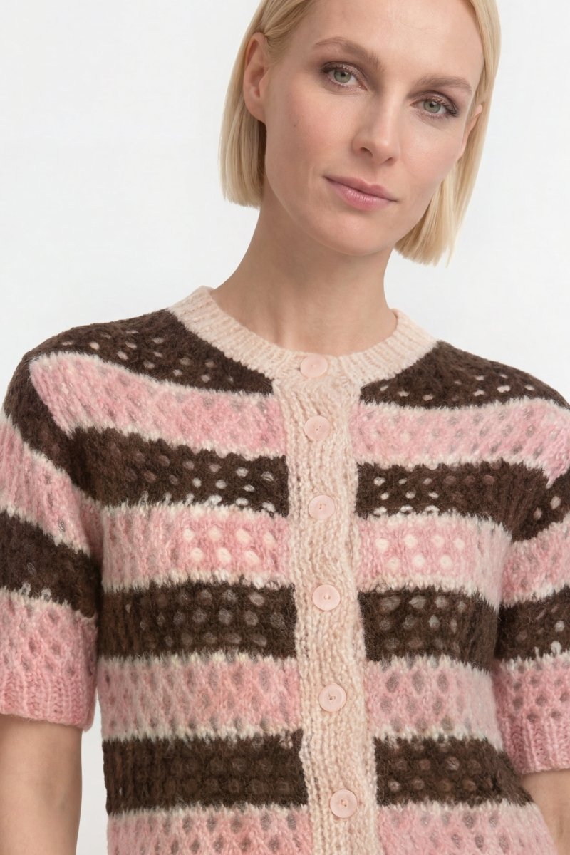 Gestreifter Cardigan aus Alpaka-Mix-Rich & Royal