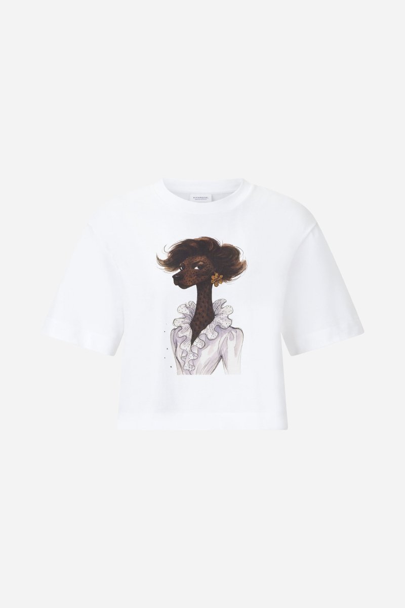 Baumwoll-T-Shirt mit Modeillustration-Rich & Royal