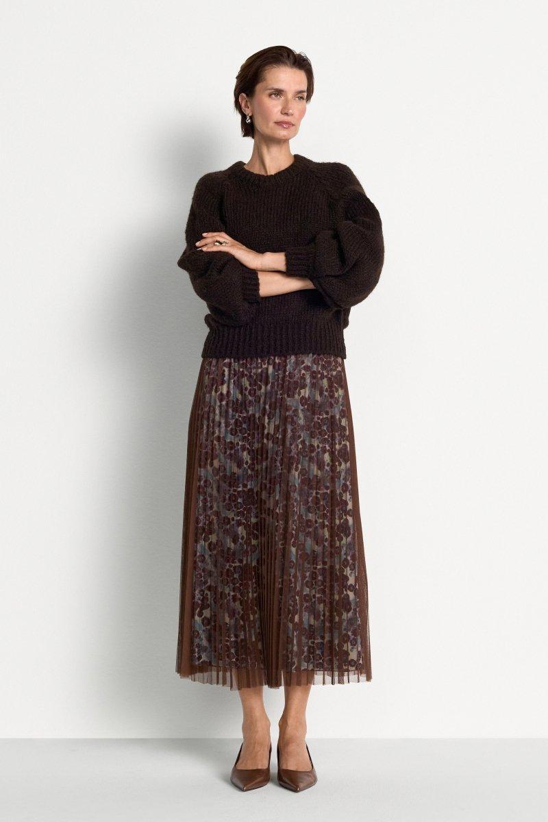 Plisseerock mit Tüll-Overlay Midi-Rich & Royal