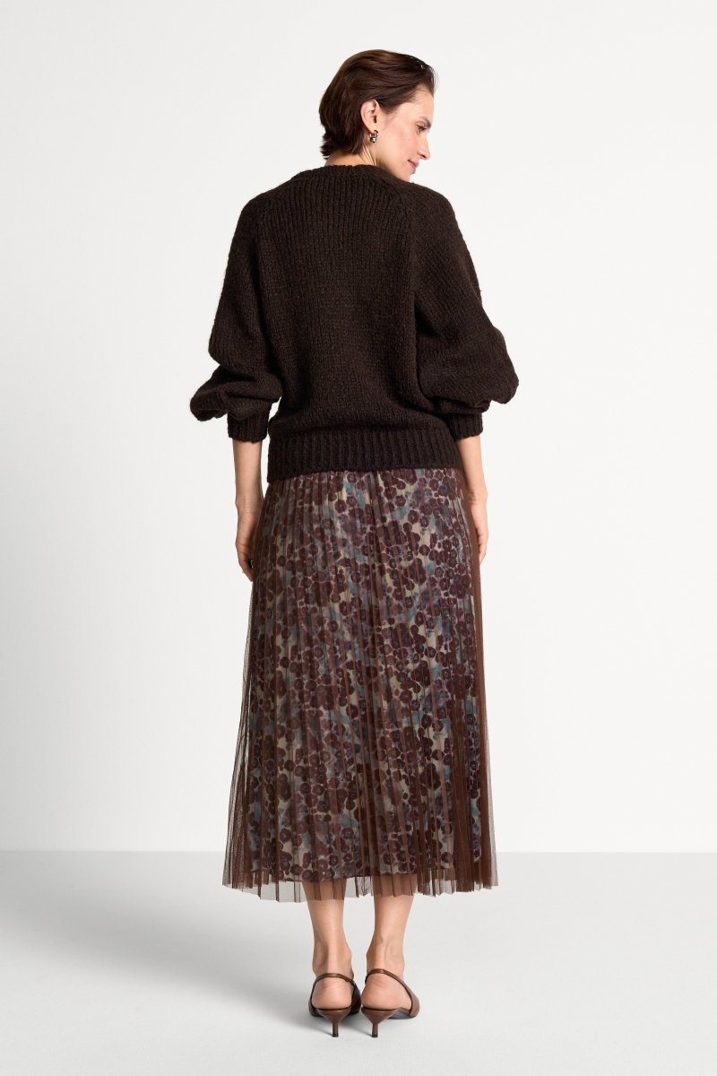 Plisseerock mit Tüll-Overlay Midi-Rich & Royal