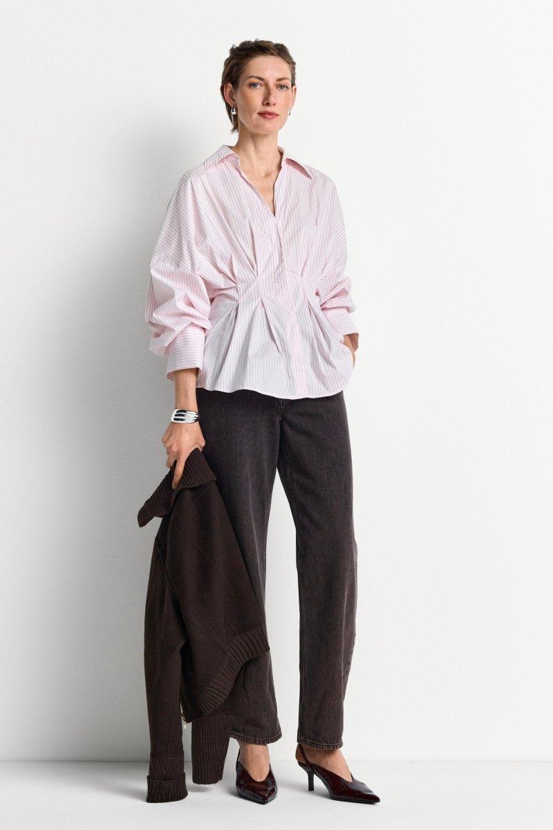 Nadelstreifen-Bluse mit Peplum-Rich & Royal