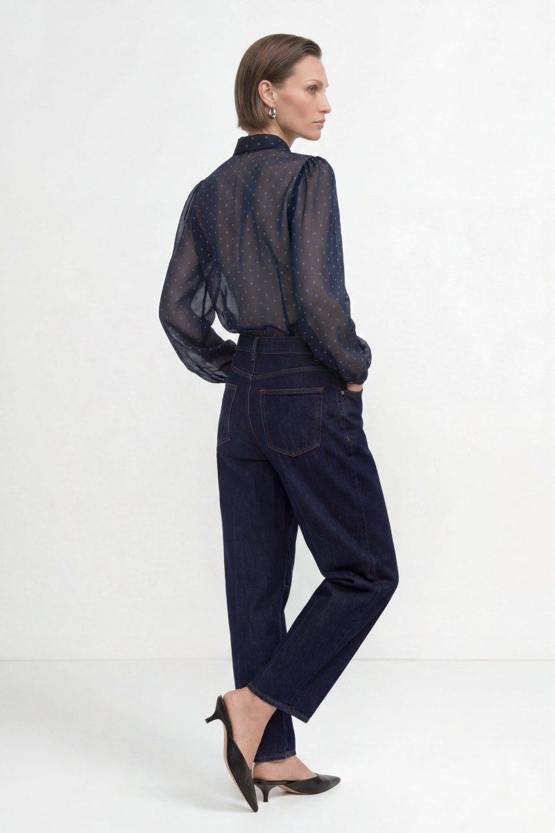 Schluppenbluse mit Punkte-Print-Rich & Royal