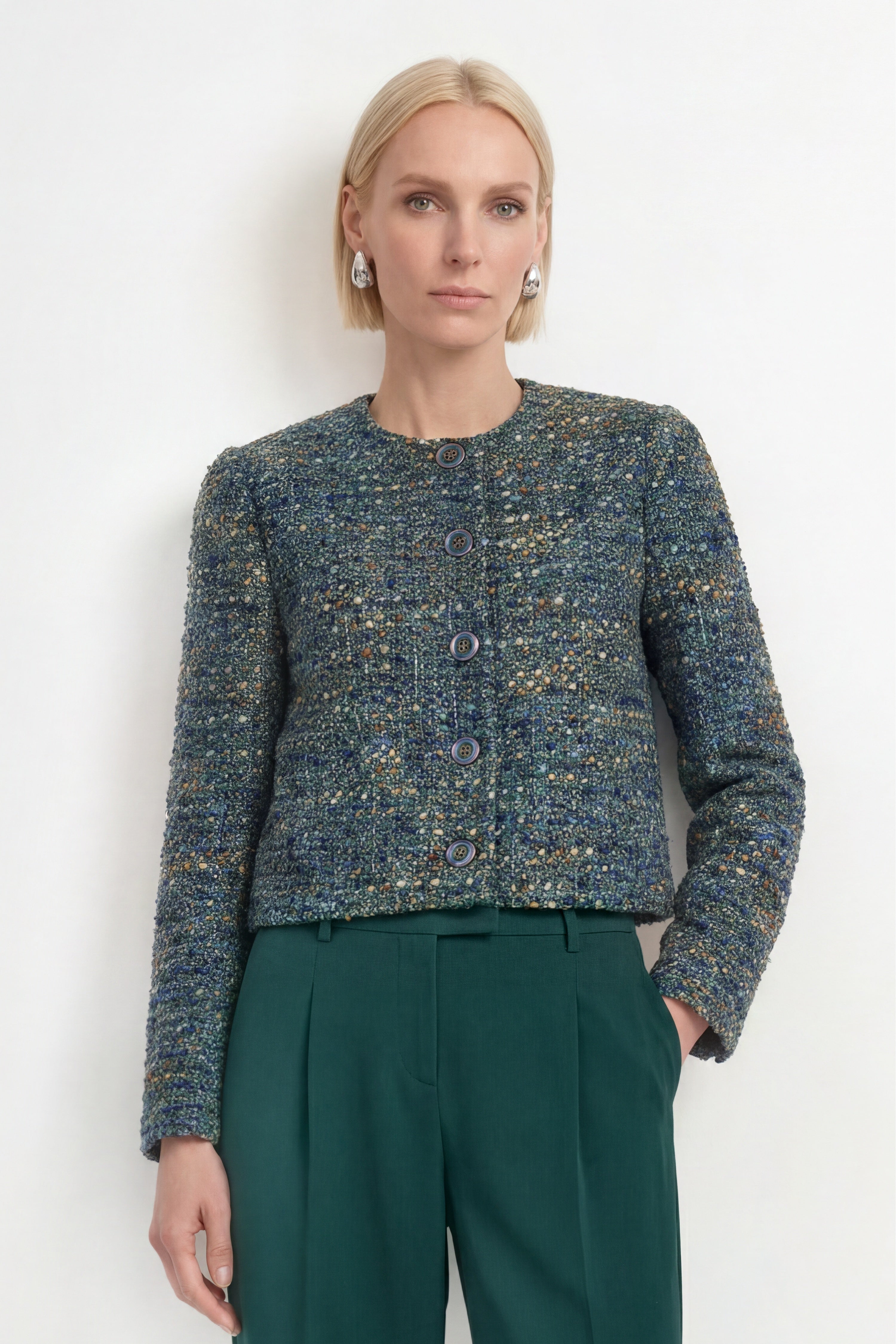 Woll-Blazer in Bouclé-Optik-Rich & Royal
