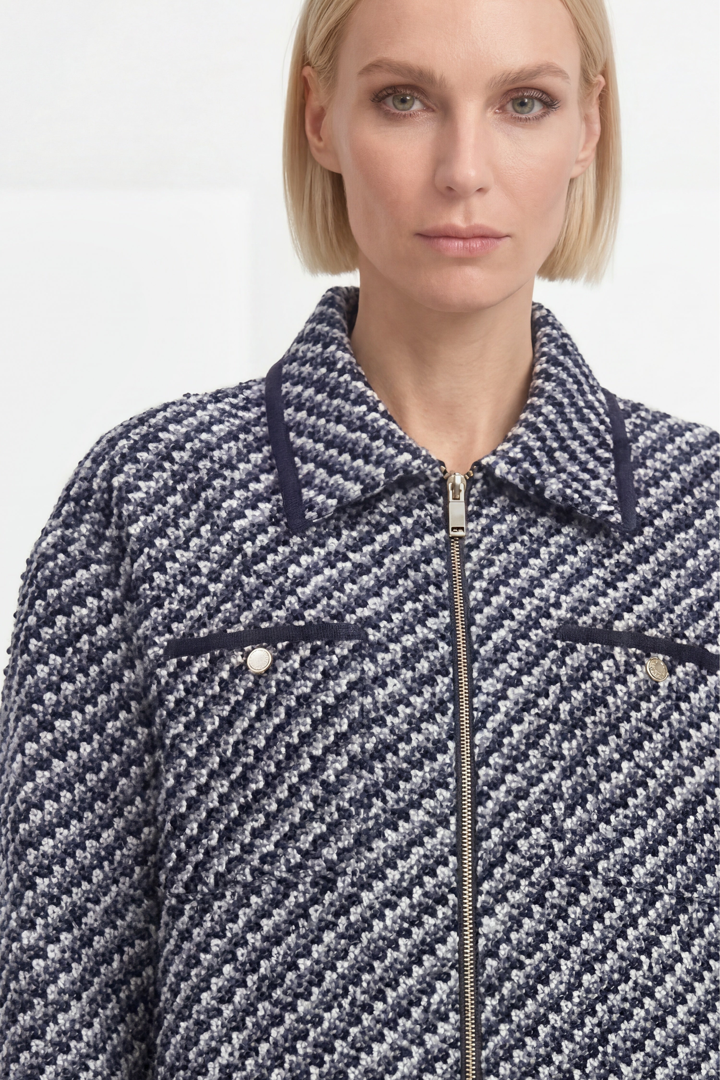 Tweed-Blouson mit Hahnentritt-Muster-Rich & Royal