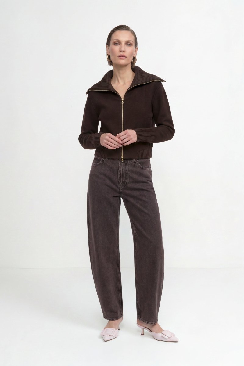 Baumwoll-Denim in Barrel-Fit-Rich & Royal