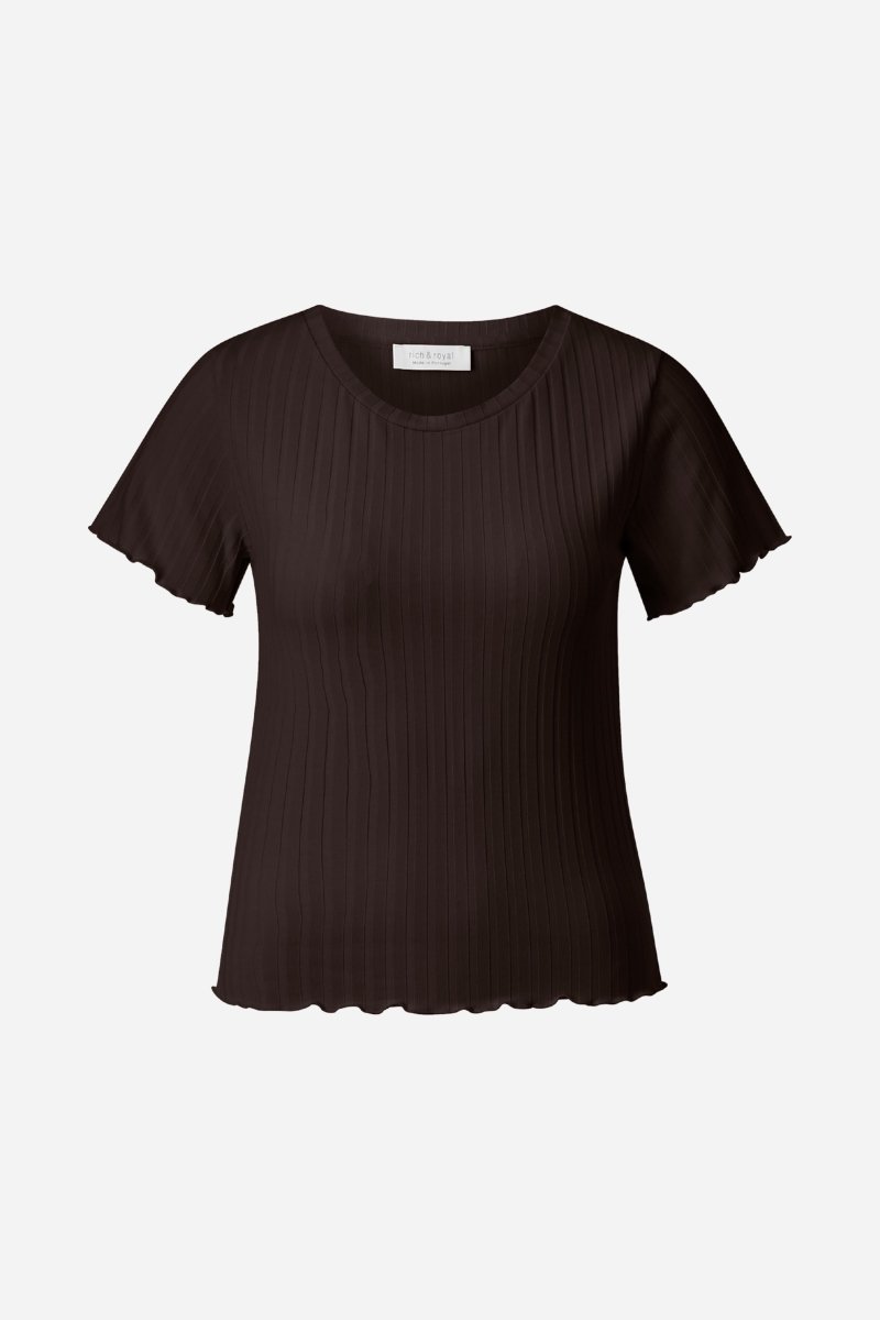 Ripp-Shirt mit Rüschensaum-Rich & Royal