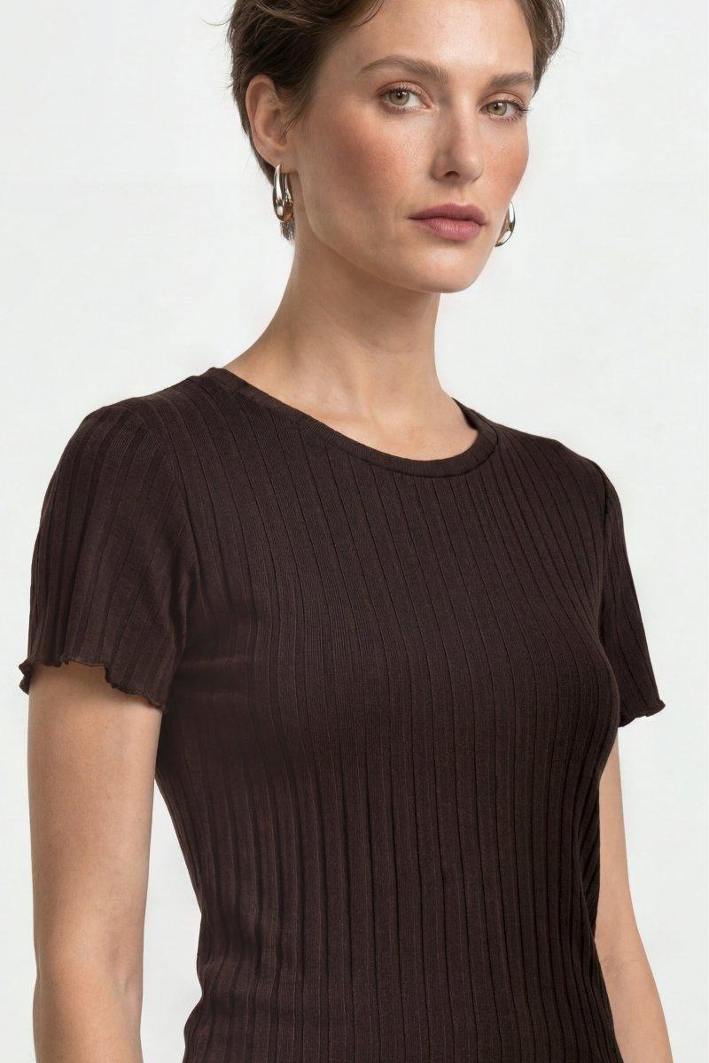 Ripp-Shirt mit Rüschensaum-Rich & Royal