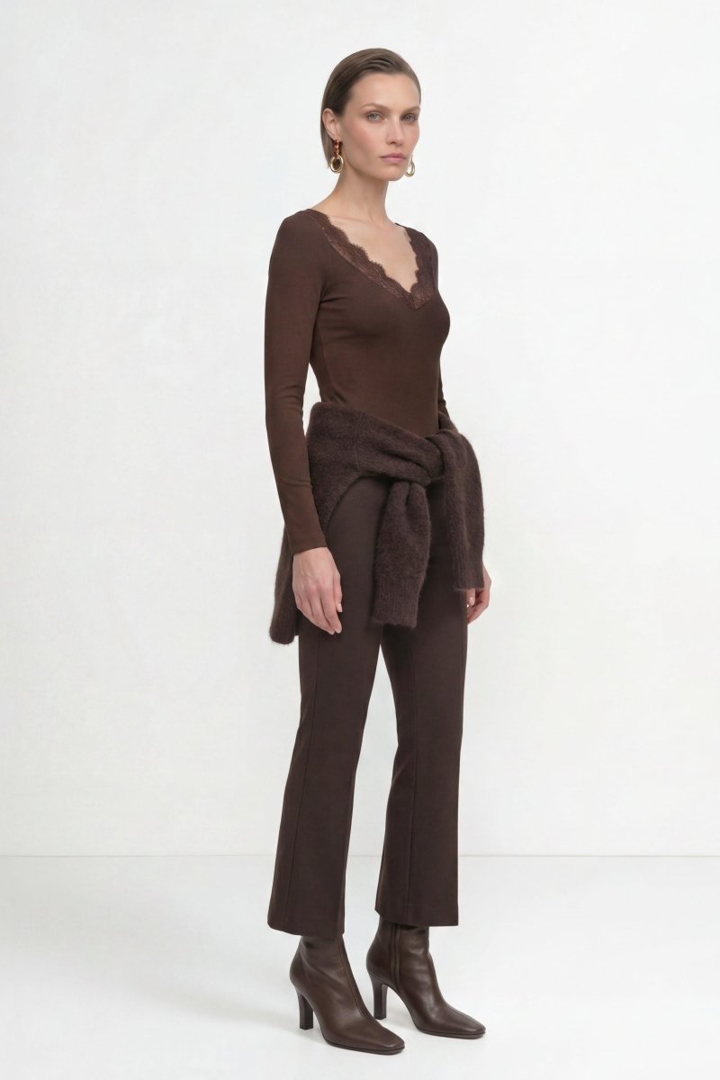 Baumwoll-Longsleeve mit Spitzenausschnitt-Rich & Royal