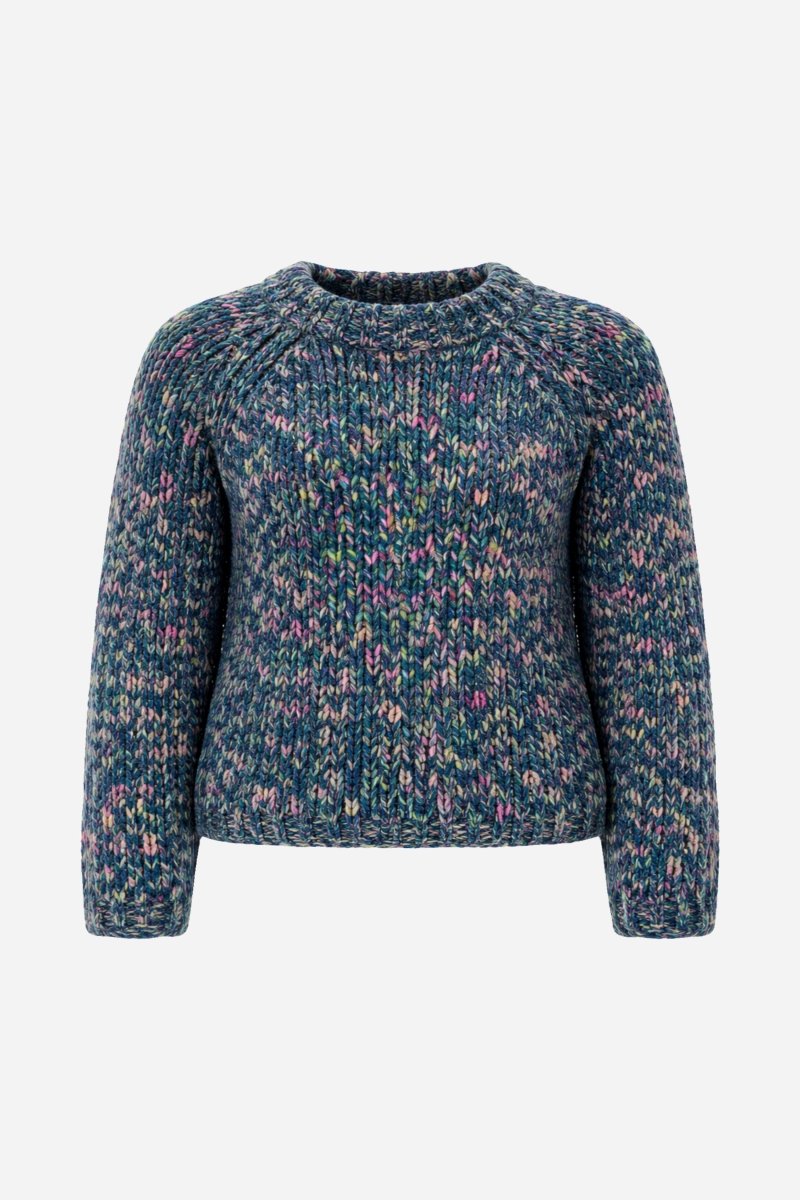 Grobstrick-Pullover in Melange-Optik-Rich & Royal