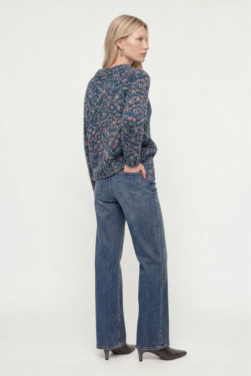 Grobstrick-Pullover in Melange-Optik-Rich & Royal