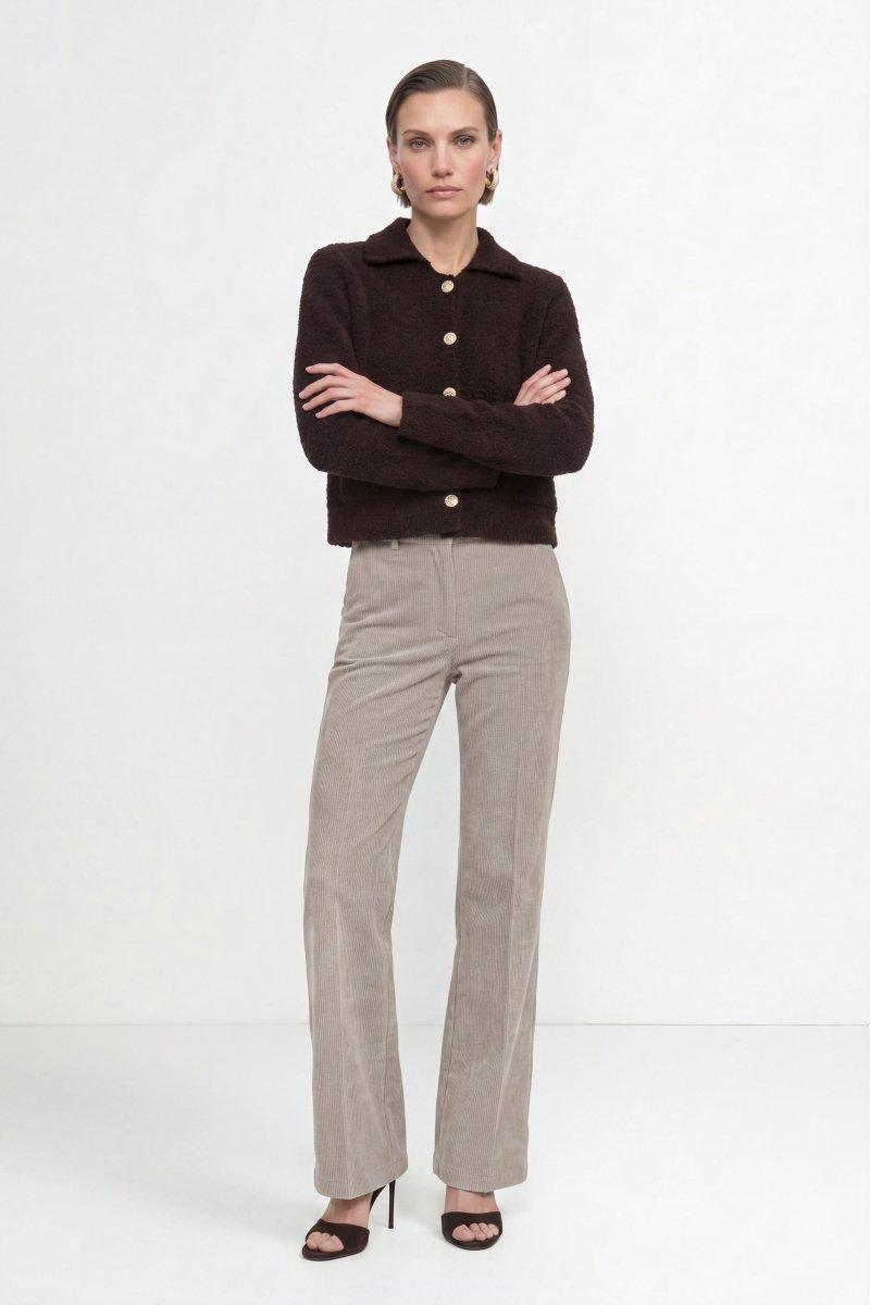 Bouclé-Cardigan mit Polokragen-Rich & Royal