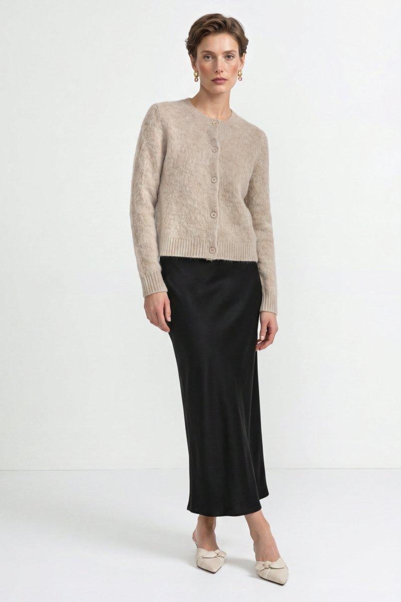 Kurz-Cardigan aus Wolle-Mix mit Mohair-Rich & Royal