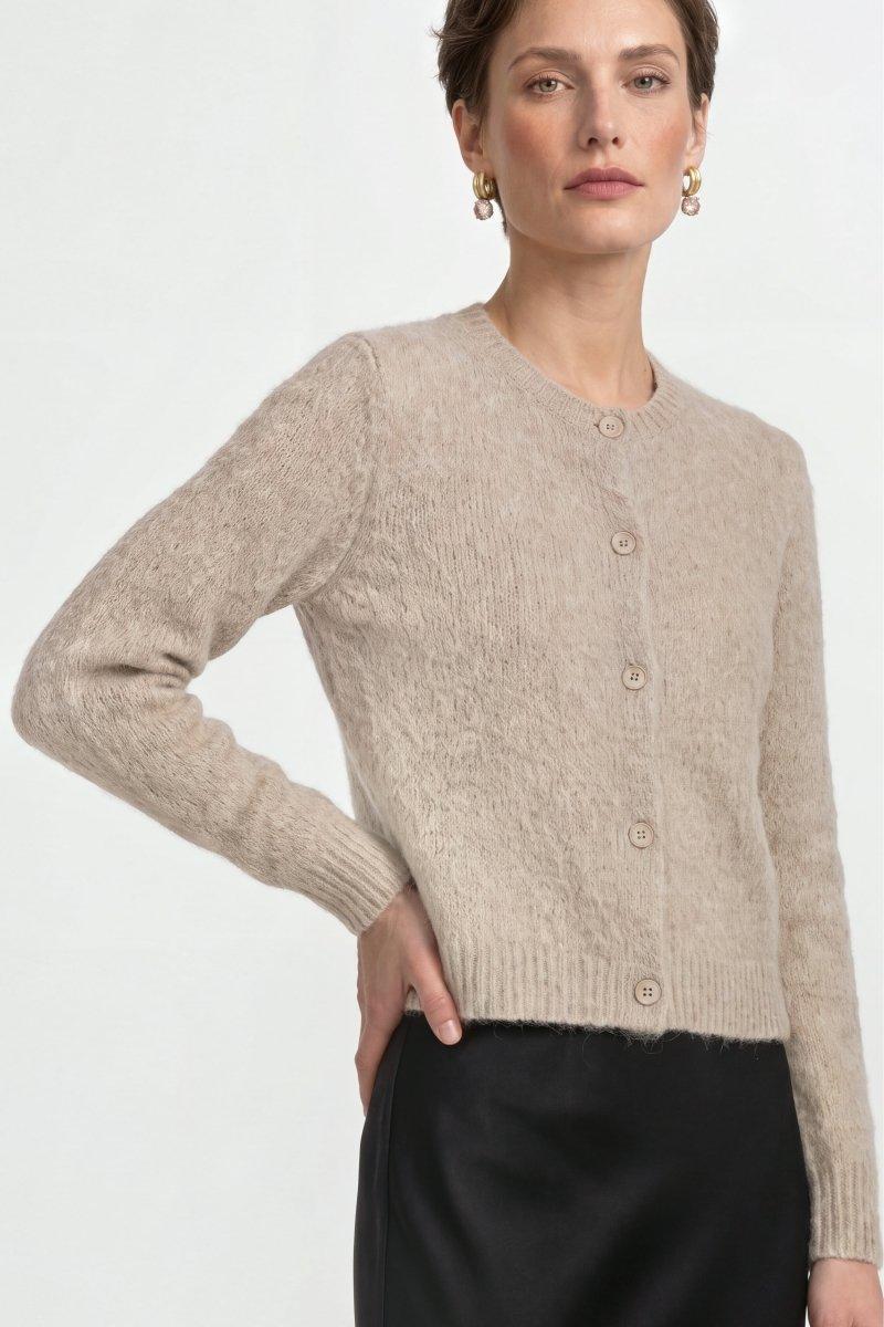 Kurz-Cardigan aus Wolle-Mix mit Mohair-Rich & Royal