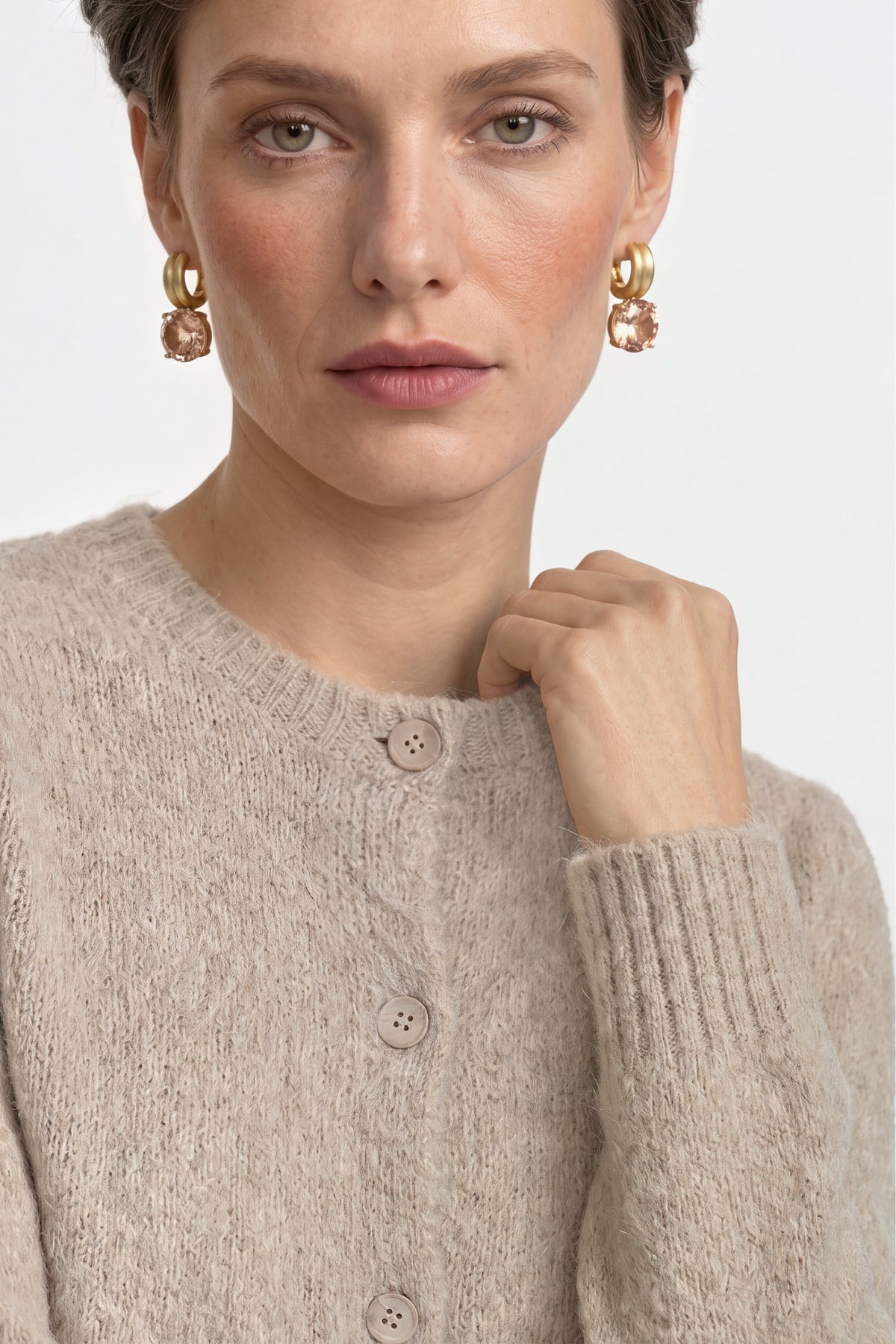 Kurz-Cardigan aus Wolle-Mix mit Mohair-Rich & Royal