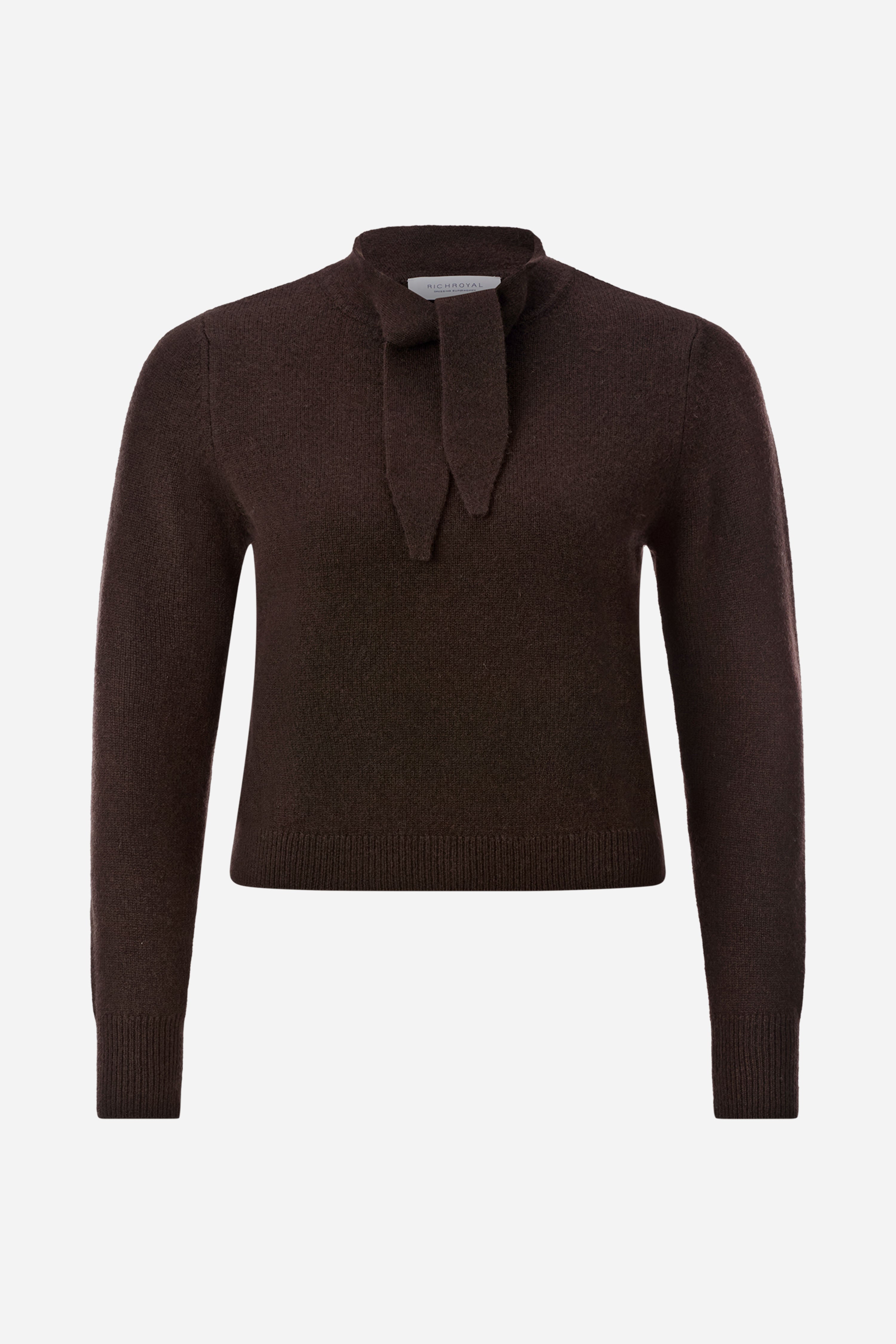 Merino-Kaschmir-Pullover mit Schleifenkragen-Rich & Royal
