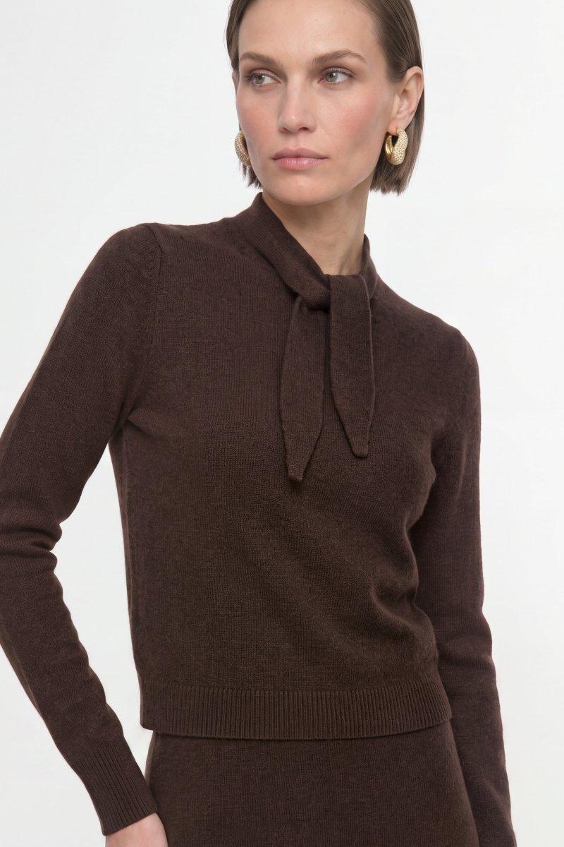 Merino-Kaschmir-Pullover mit Schleifenkragen-Rich & Royal