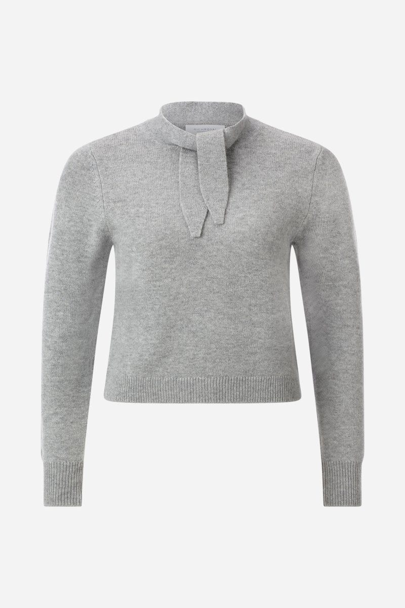 Merino-Kaschmir-Pullover mit Schleifenkragen-Rich & Royal