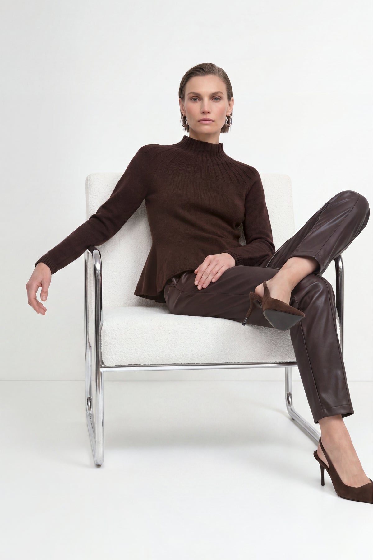 Merinopullover mit Peplum-Saum-Rich & Royal