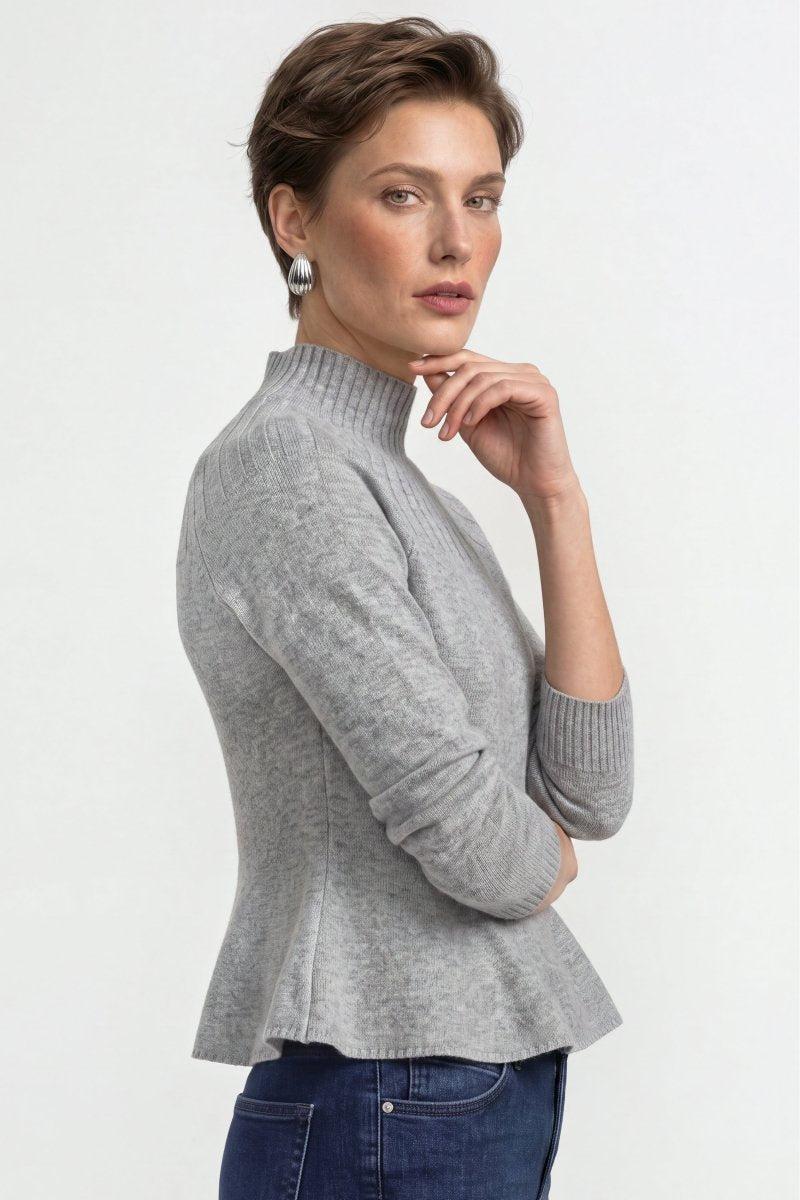 Merinopullover mit Peplum-Saum-Rich & Royal