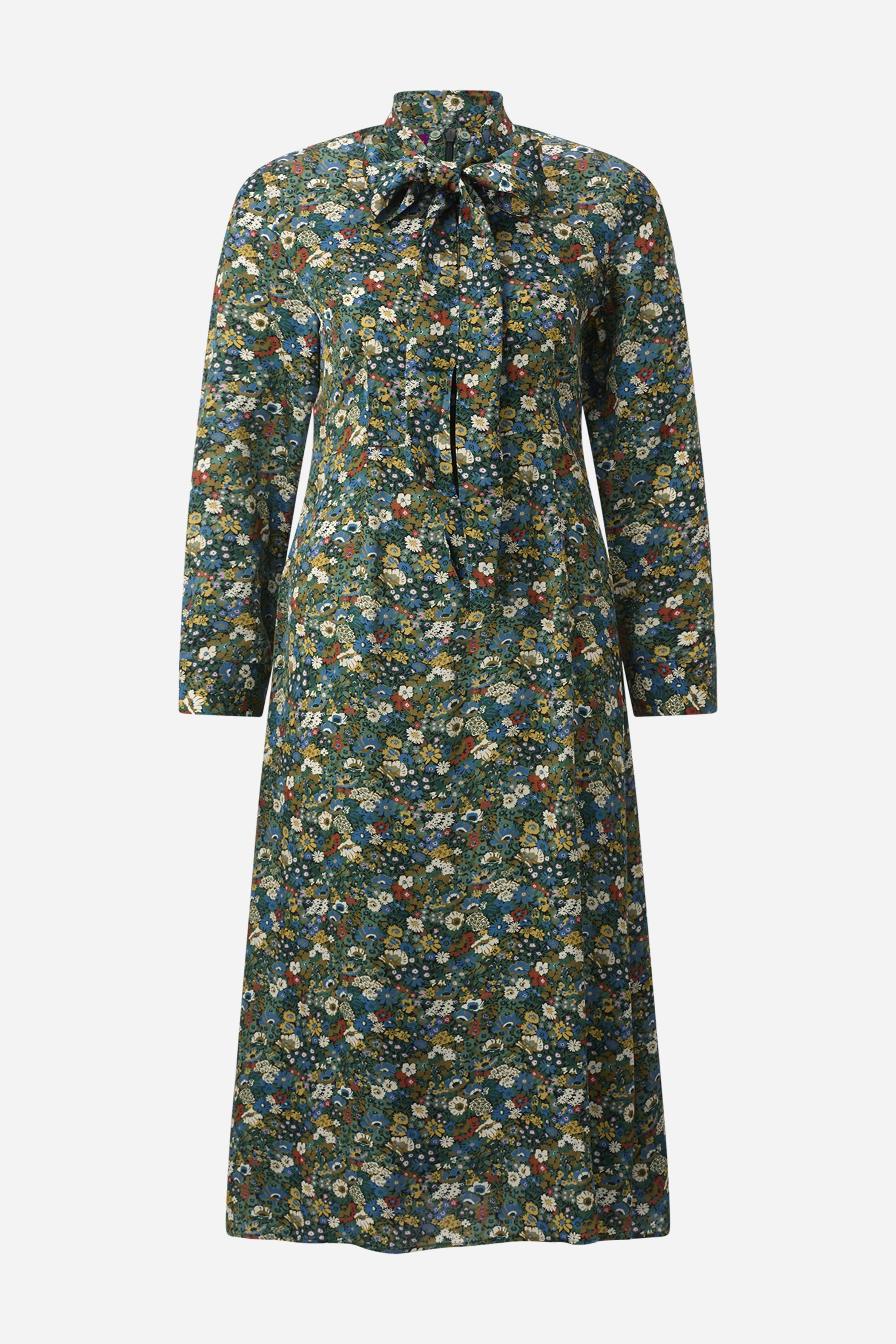 Midikleid mit Schluppe und Blumenprint-Rich & Royal