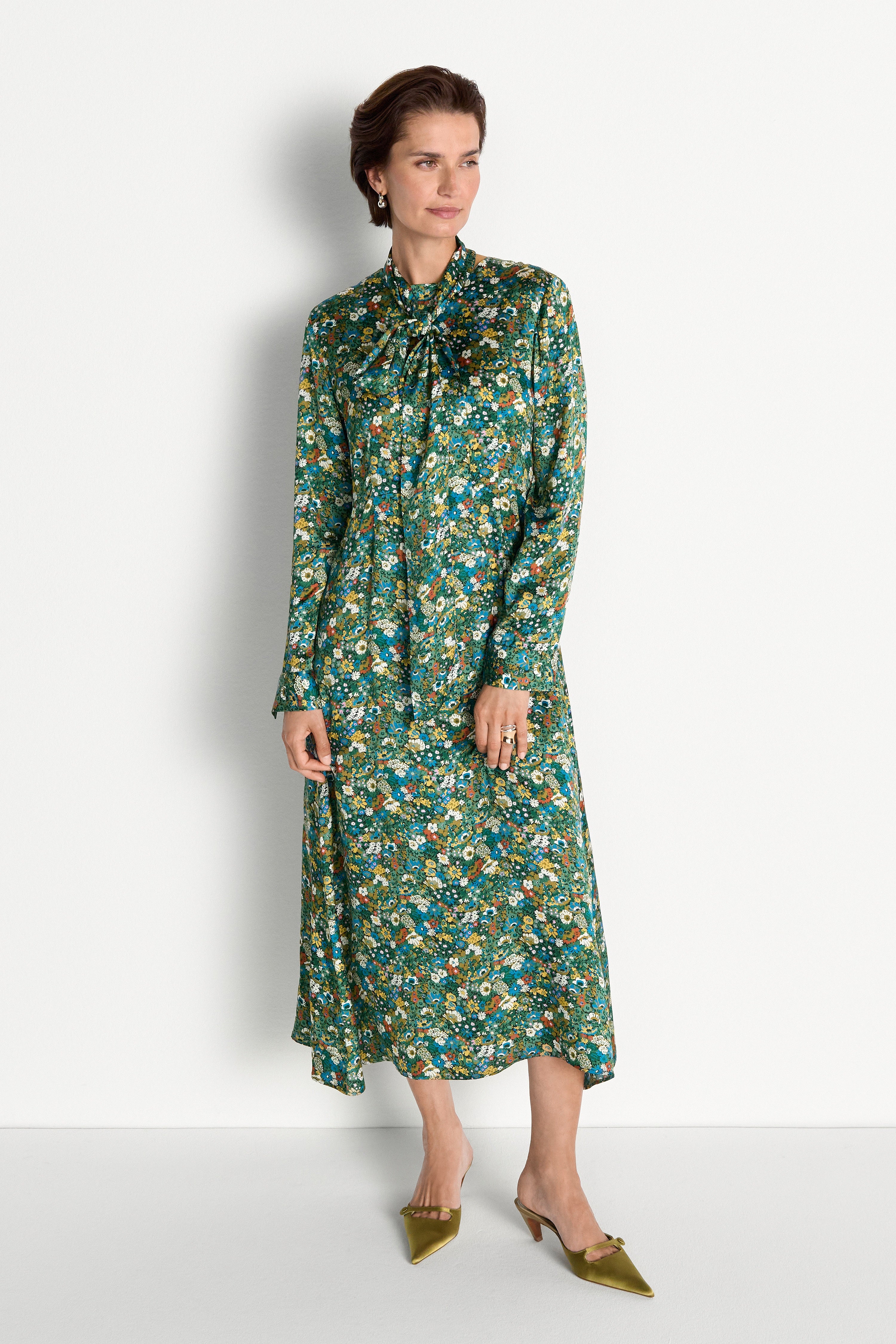 Midikleid mit Schluppe und Blumenprint-Rich & Royal