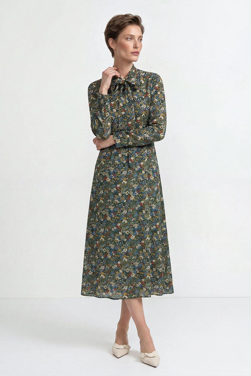 Midikleid mit floralem Print-Rich & Royal