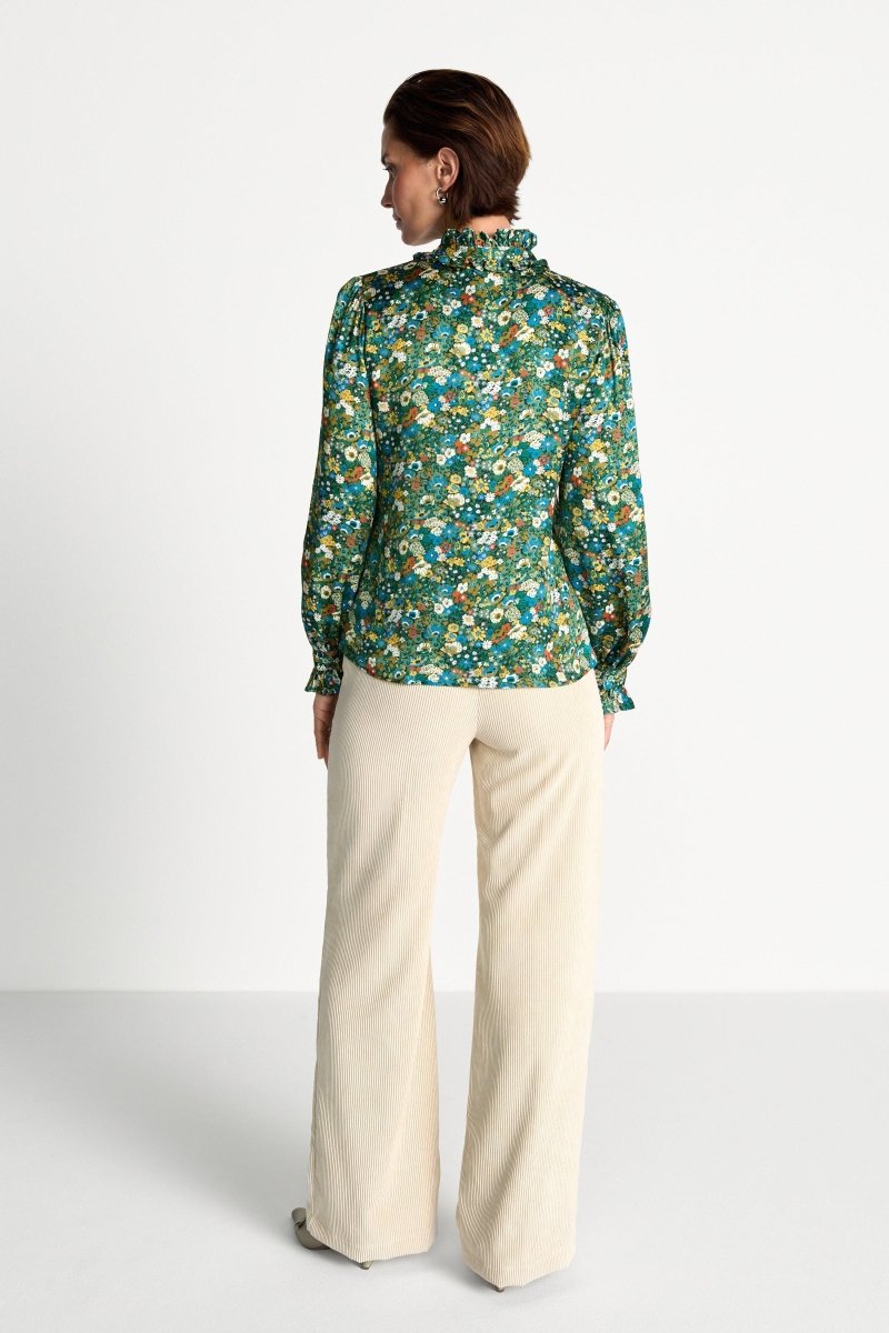 Schluppenbluse mit Blumenprint-Rich & Royal