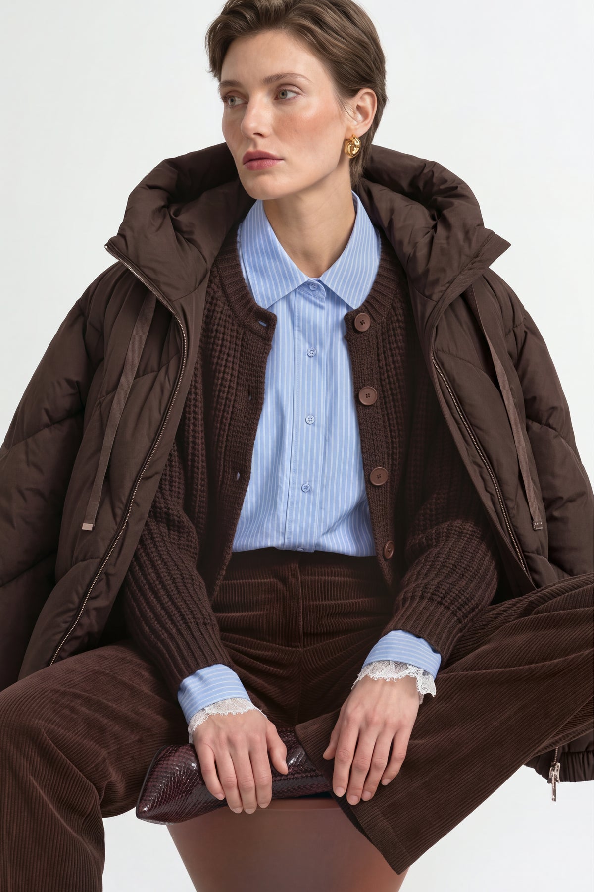 Oversized Daunenjacke mit Kapuze-Rich & Royal