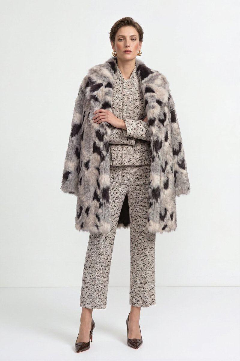Fellimitatmantel mit Animal-Print-Rich & Royal