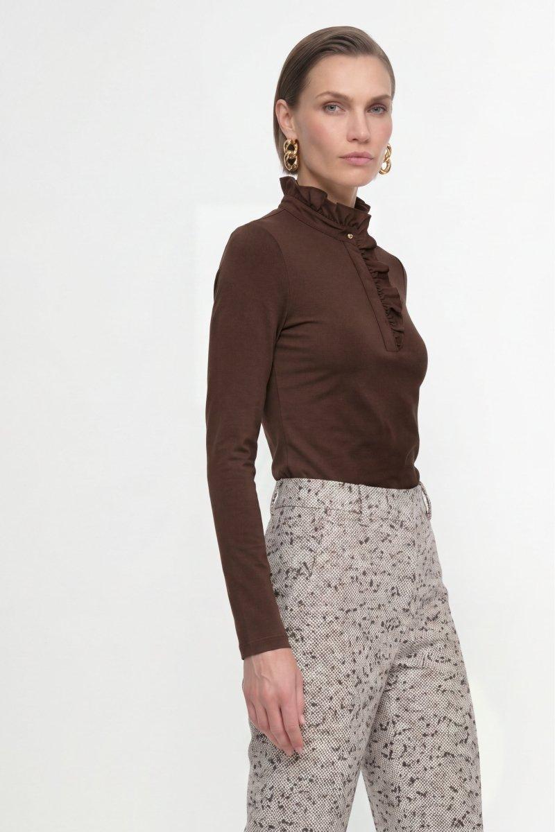 Longsleeve mit Rüschenkragen-Rich & Royal