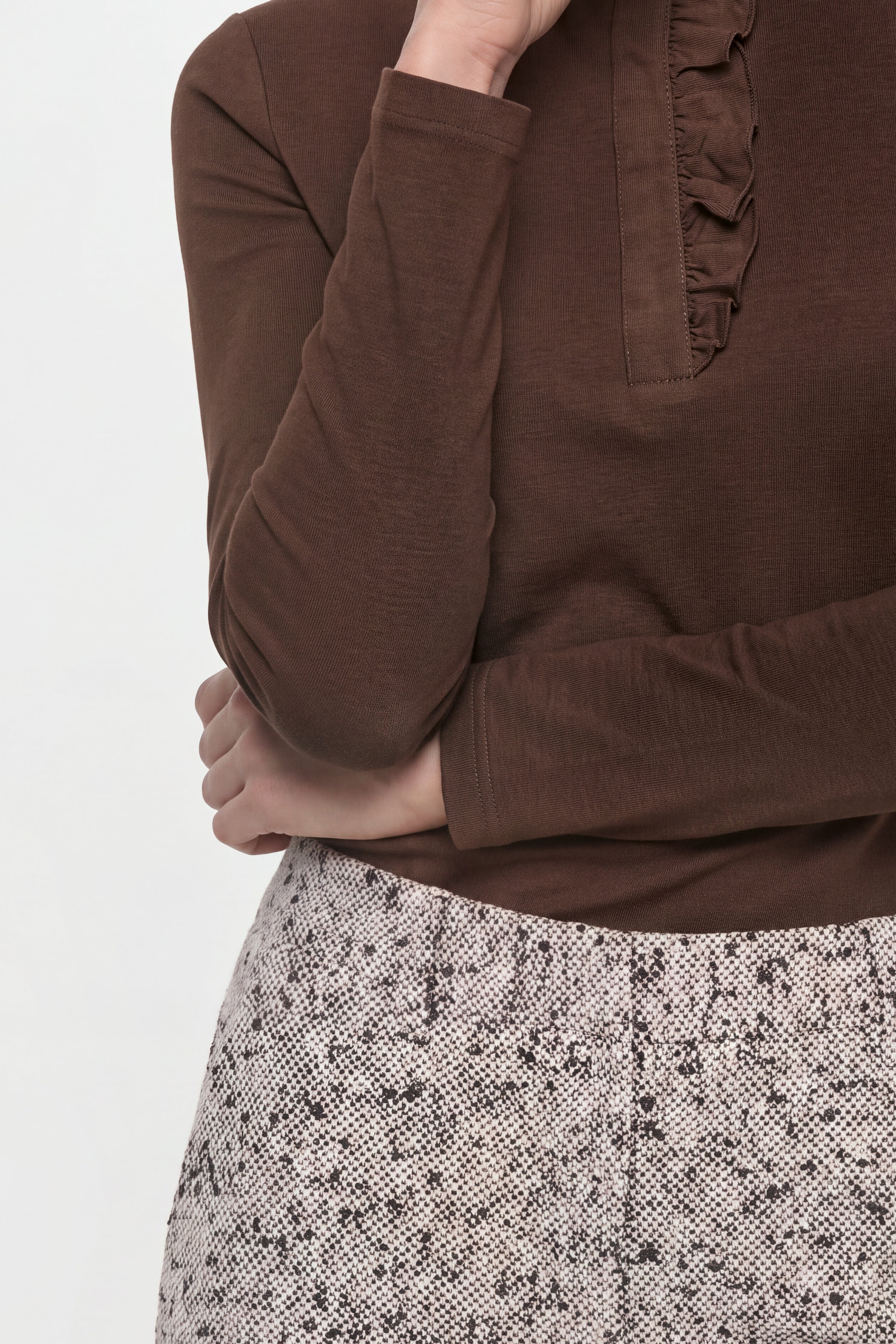 Longsleeve mit Rüschenkragen-Rich & Royal