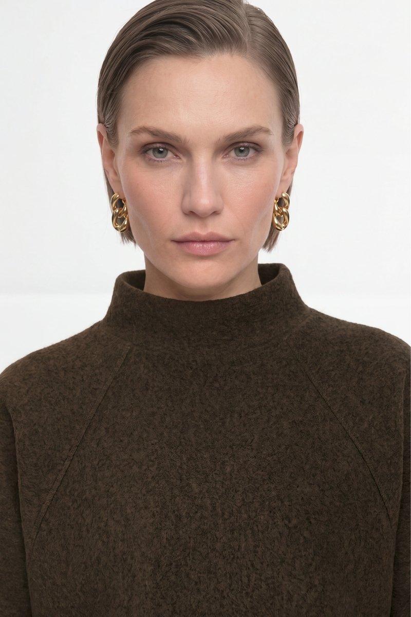 Cropped Sweatshirt mit Stehkragen-Rich & Royal