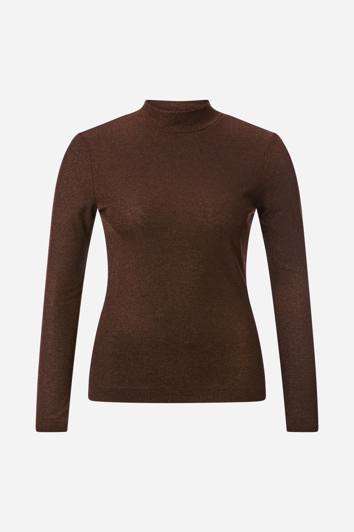 Rippstrick-Longsleeve mit Stehkragen-Rich & Royal