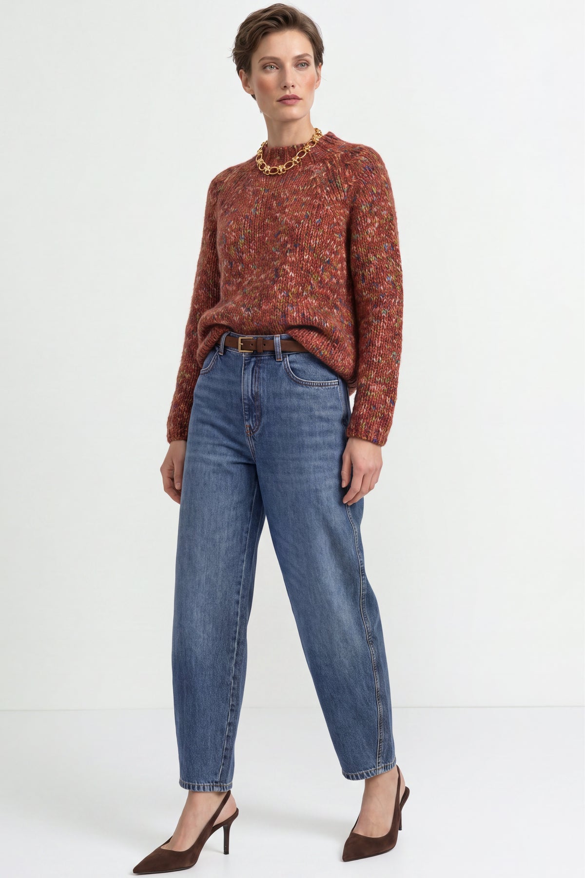 Grobstrickpullover mit Mouliné-Effekt-Rich & Royal