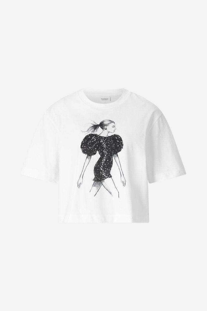 Baumwoll-T-Shirt mit Frontprint-Rich & Royal