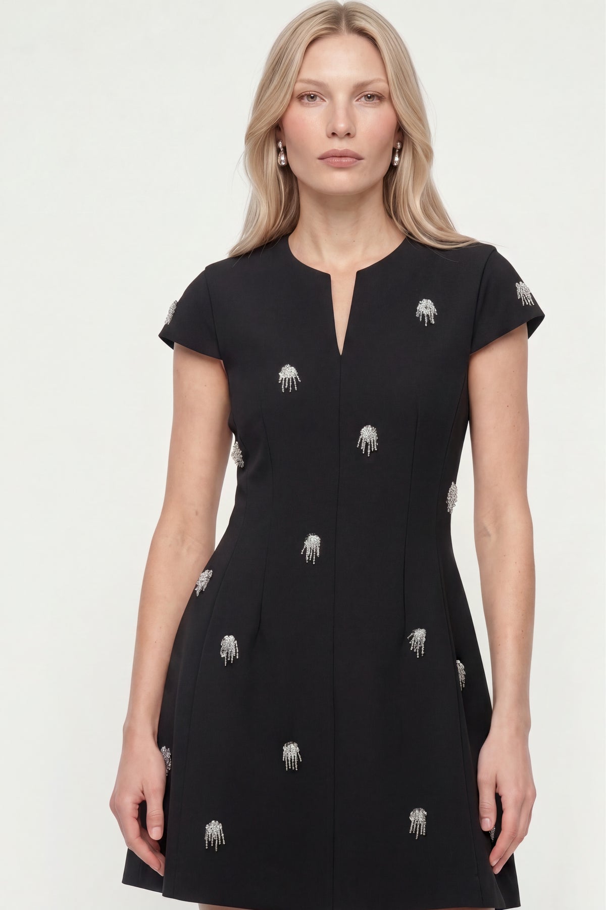 Minikleid mit Perlenstickerei-Rich & Royal